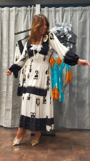 VESTIDO BOHO BICOLOR - Imagen 4