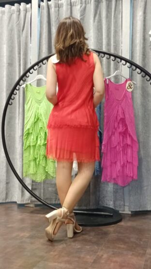 VESTIDO SEDA CORTO VOLANTES - Imagen 3