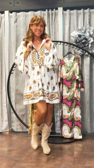 VESTIDO BOHO BORDADO - Imagen 3