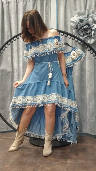 VESTIDO DENIM ENCAJES - Imagen 4