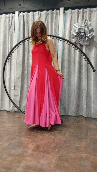 VESTIDO LARGO BICOLOR - Imagen 2