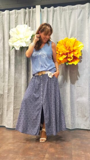 FALDA VISCOSA BOTONES - Imagen 2