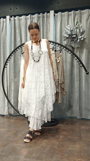 VESTIDO PICOS ENCAJE