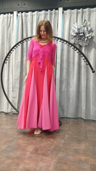 VESTIDO LARGO BICOLOR - Imagen 4
