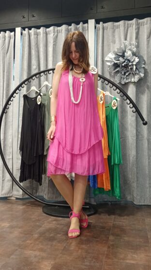 VESTIDO SEDA VOLANTE