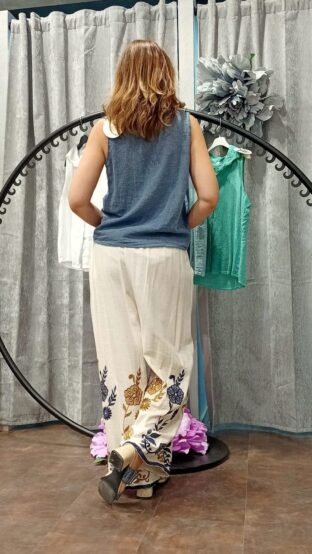 PANTALÓN LINO BORDADO - Imagen 3