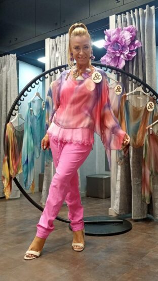 PONCHO SEDA ESTAMPADO