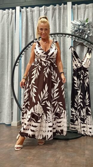 VESTIDO HOJAS CON VOLANTE