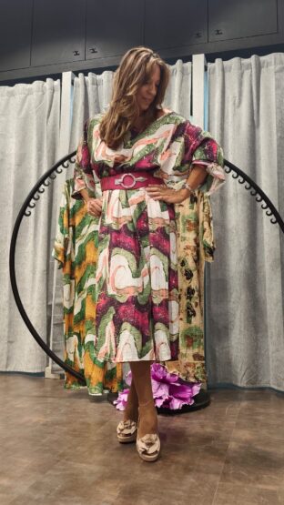 VESTIDO ESTAMPADO LUREX