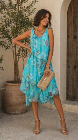 VESTIDO SEDA FLORES